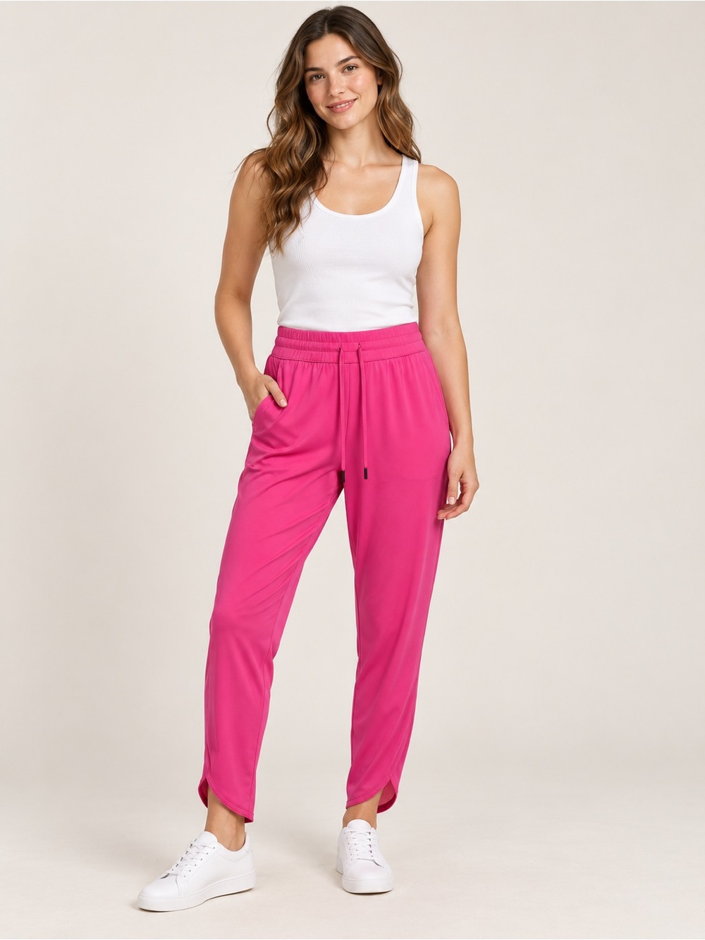 Halara Pink Drawstring Athletic Joggers Women’s L